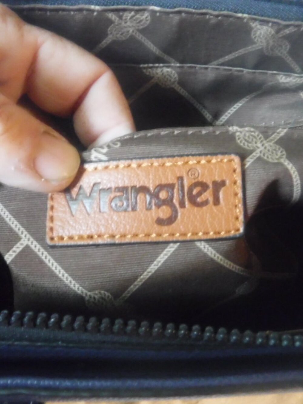 Wrangler Womens Shoulder tote Faux Leather Purse Blue Pre Owned - Picture 11 of 15